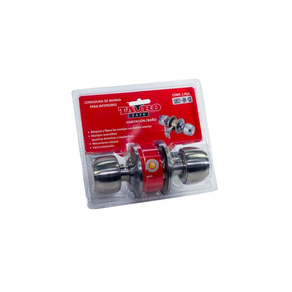 Imagen de CERRADURA TAURO SIN LLAVE 5831-BK-SS