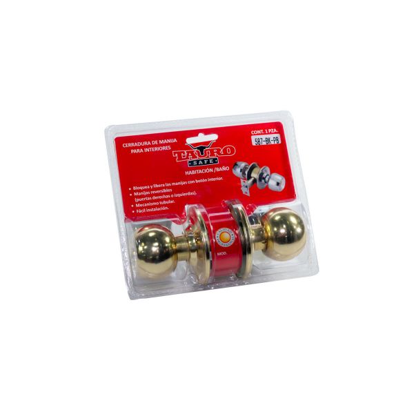 Imagen de CERRADURA TAURO SIN LLAVE 587-BK-PB