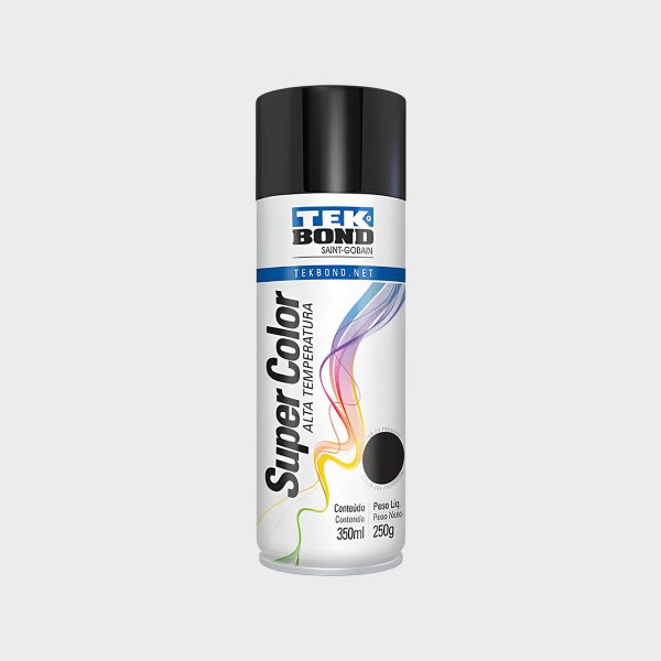Imagen de SPRAY NEGRO BRILL ALT/TEMP 350ML TEKBOND