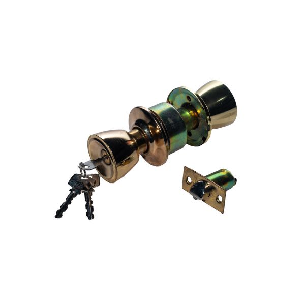 Imagen de CERRADURA DORMIT. LATONADA DORADA P/B