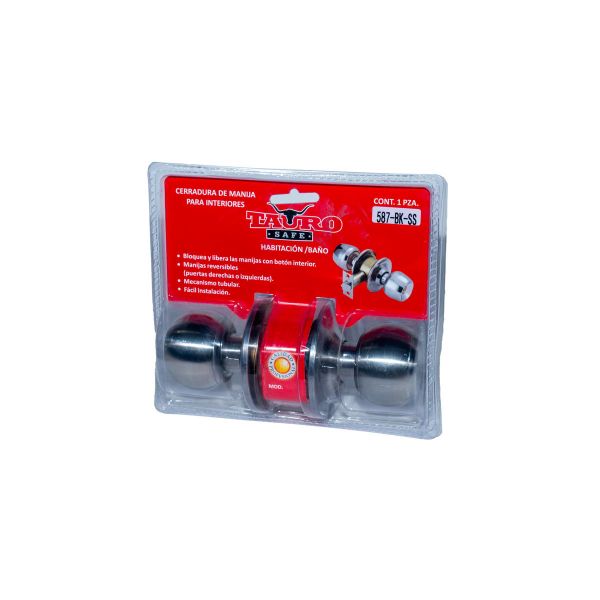 Imagen de CERRADURA TAURO SIN LLAVE 587-BK-SS