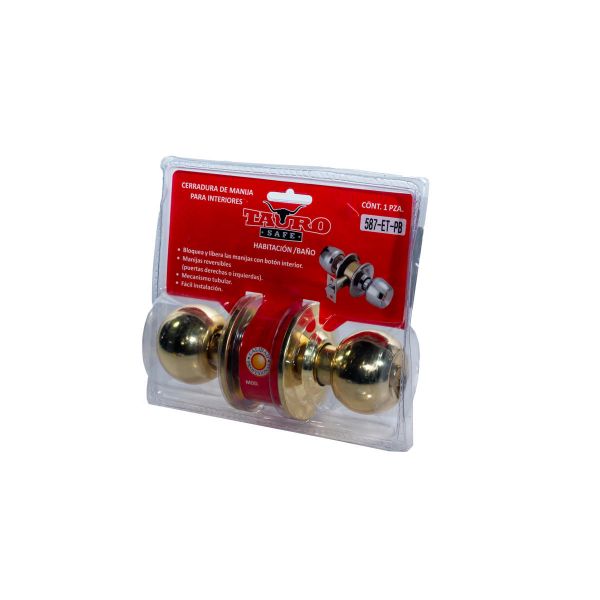 Imagen de CERRADURA TAURO CON LLAVE 587-ET-PB