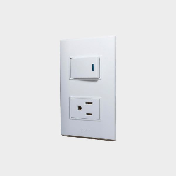 Imagen de INTERRUPTOR+TOMA C/TIERRA BLANCO-B IGOTO