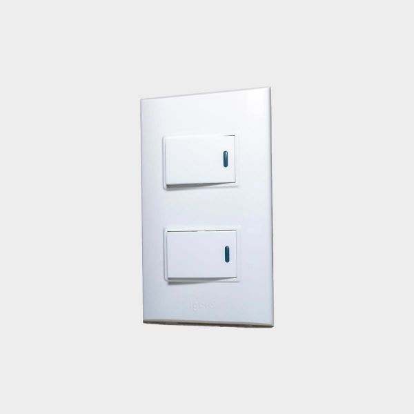 Imagen de INTERRUPTOR DOBLE CORTO BLANCO-B IGOTO