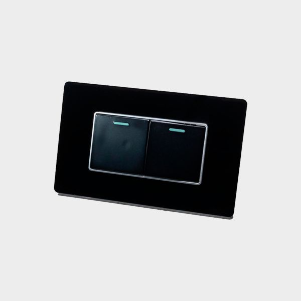 Imagen de INTERRUPTOR DOBLE 3WAY NEGRO LUMISTAR