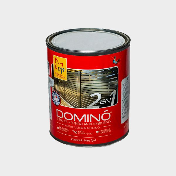 Imagen de DOMINO ESMALTE 2 EN 1 NEGRO MATE 1GL VP