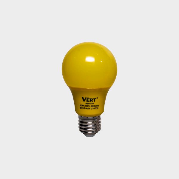Imagen de BOMBILLO LED AMARILO 60A 5W E27 100-240V