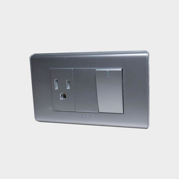 Imagen de INTERRUPTOR+TOMA C/TIERRA PLATA-A IGOTO
