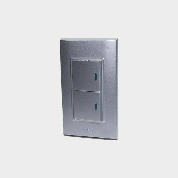 Imagen de INTERRUPTOR DOBLE LARGO PLATA-B IGOTO